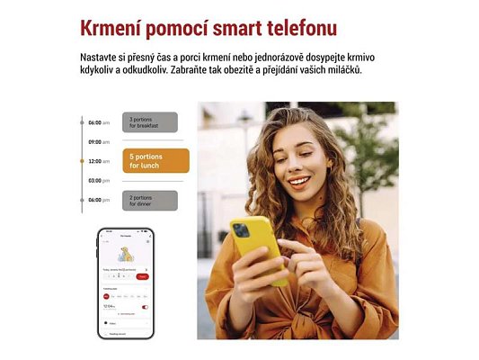 Smart automat na krmivo EMOS Pet Care, 4 l, černý, WiFi Tuya