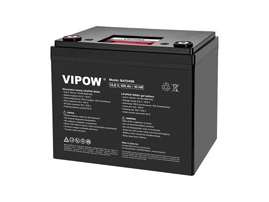 Baterie LiFePO4 12,8V 100Ah VIPOW BAT0496 s BMS