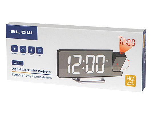Hodiny s budíkem BLOW CL-01 projekční