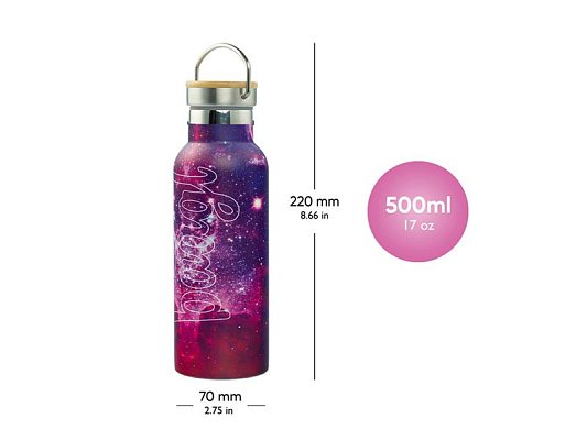 Termoláhev BAAGL Galaxy 500ml s bambusovým víčkem