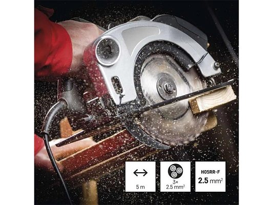 Flexo šňůra gumová 3x2,5mm2 5m černá EMOS S03230