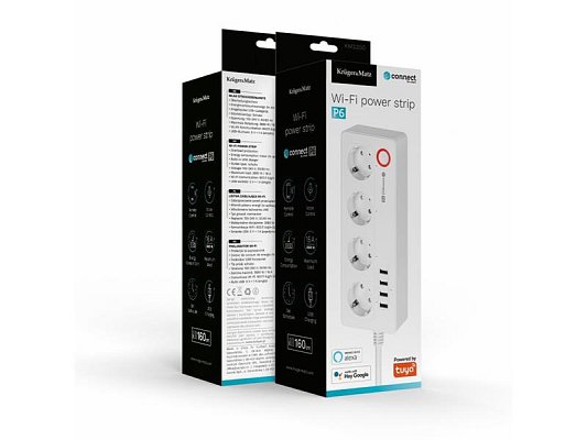 Smart prodlužovací kabel 4 zásuvky 1,6m KRUGER & MATZ Connect P6 WiFi Tuya