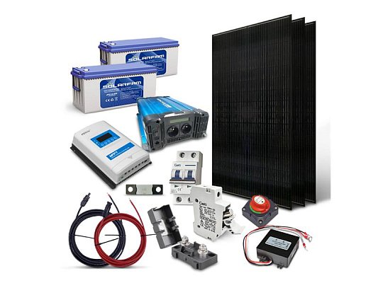 Solární sestava ostrovní SOLARFAM 1110Wp, 24V, baterie 200Ah, měnič 230VAC 2000W