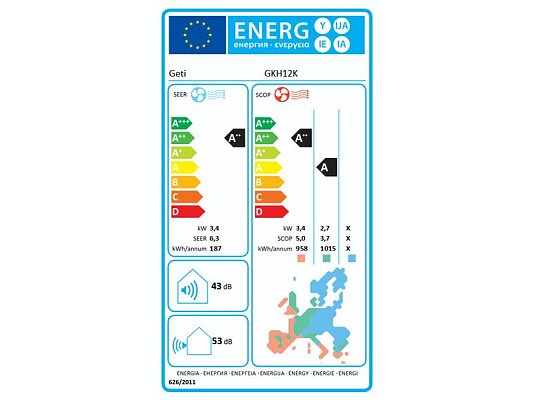 Klimatizace GETI GKH12K hybridní 3,5kW