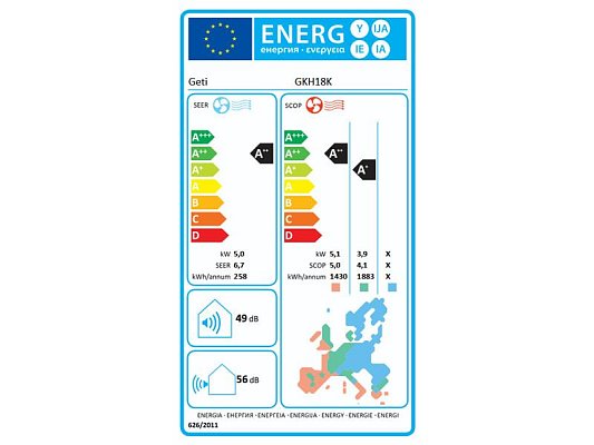 Klimatizace GETI GKH18K hybridní 5kW
