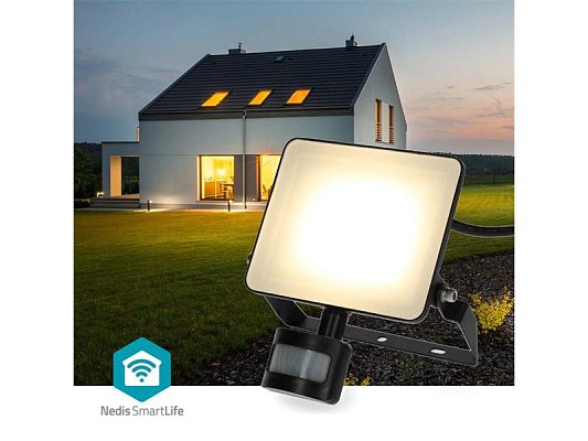 Smart LED reflektor NEDIS WIFILOFS21FBK 20W PIR WiFi Tuya