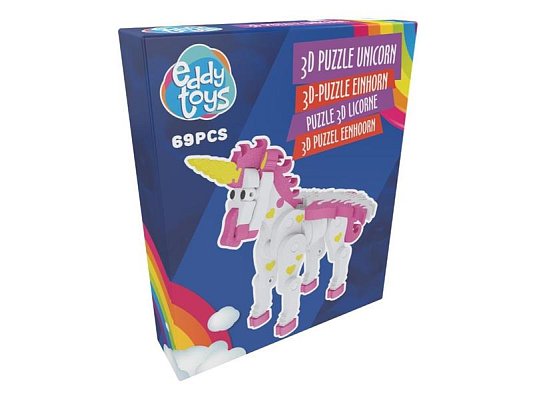 Puzzle 3D jednorožec 69 dílků