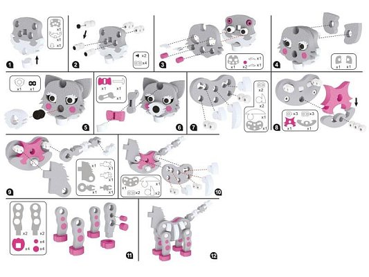 Puzzle 3D kočka 62 dílků