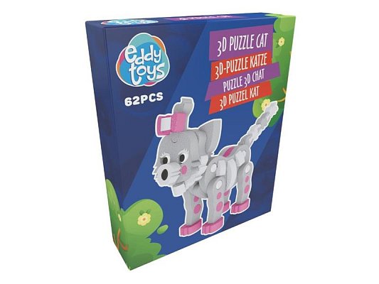 Puzzle 3D kočka 62 dílků