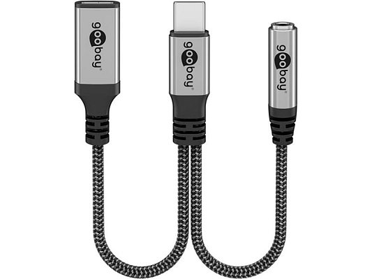 Adaptér GOOBAY 74524 2xUSB-C/JACK 3,5mm (pro poslech hudby)