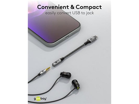 Adaptér GOOBAY 74056 USB-C/JACK 3,5mm (pro poslech hudby)