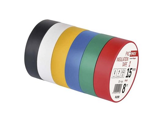 Páska izolační PVC 15mm/ 8m mix barev EMOS 6ks
