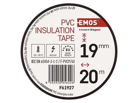 Páska izolační PVC 19mm/20m hnědá EMOS 1ks