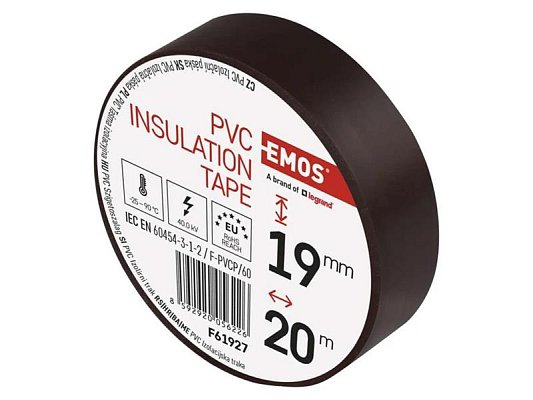 Páska izolační PVC 19mm/20m hnědá EMOS 1ks