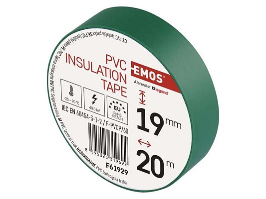 Páska izolační PVC 19mm/20m zelená EMOS 1ks