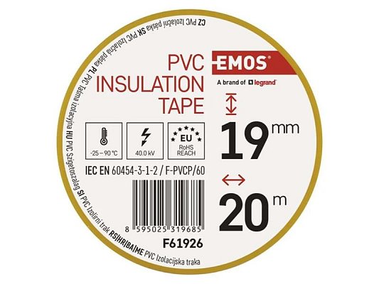 Páska izolační PVC 19mm/20m žlutá EMOS 1ks