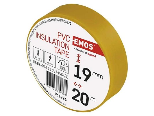 Páska izolační PVC 19mm/20m žlutá EMOS 1ks