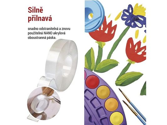 Páska NANO oboustranná 30mm/ 3m, transparentní