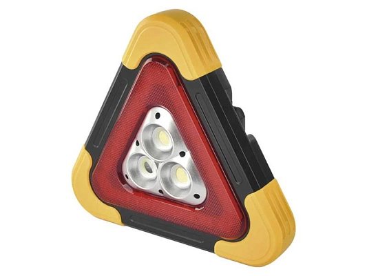 LED varovný trojúhelník, nabíjecí, COB LED+červená LED EMOS P45010