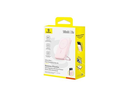 PowerBank BASEUS PicoGo Qi2 5000mAh Pink