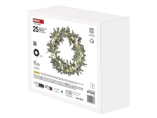 Dekorace vánoční EMOS DCTW28 věnec jmelí