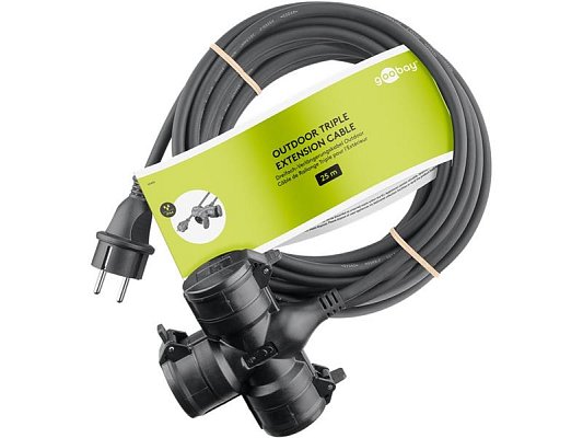 Prodlužovací kabel 3 zásuvky 25m GOOBAY 65439