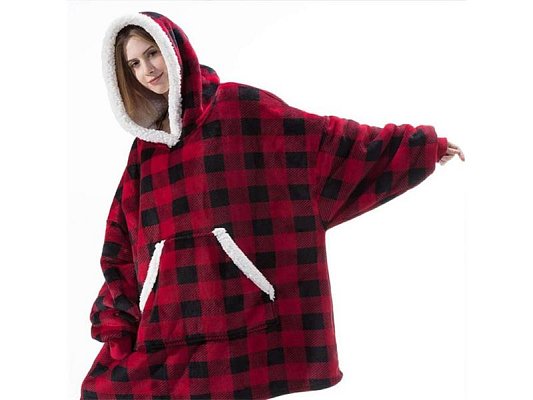 Mikinová deka 4L 10793c Red/black