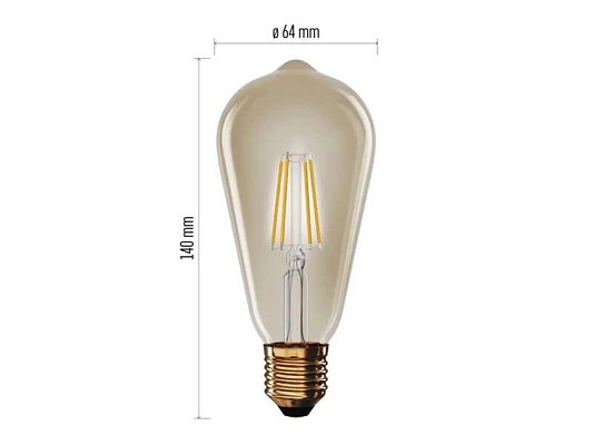 Žárovka LED E27 4,5W ST64 bílá teplá EMOS Z57032 Vintage