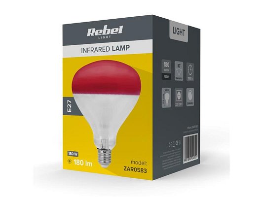 Žárovka infračervená R125 150W REBEL ZAR0583