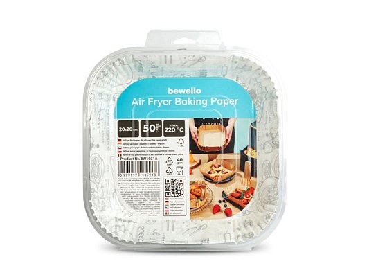Papír na pečení BEWELLO BW1031A do fritézy 20x20cm 50ks