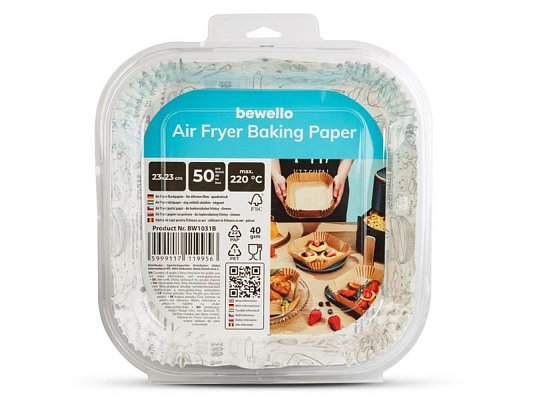 Papír na pečení BEWELLO BW1031B do fritézy 23x23cm 50ks