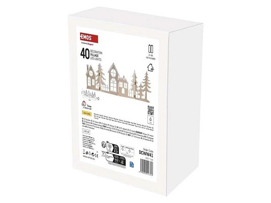 Dekorace vánoční EMOS DCWW41 dřevěná - vesnička