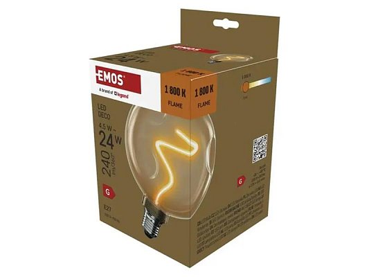 Žárovka DECO LED E27 4,5W flame EMOS Z50B11