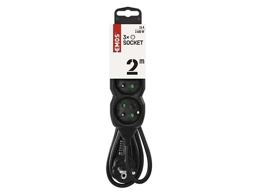 Prodlužovací přívod 3 zásuvky 2m EMOS PC0312
