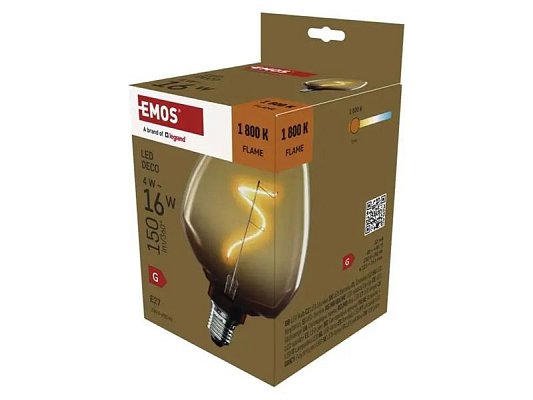 Žárovka DECO LED E27 4W flame EMOS Z59G01