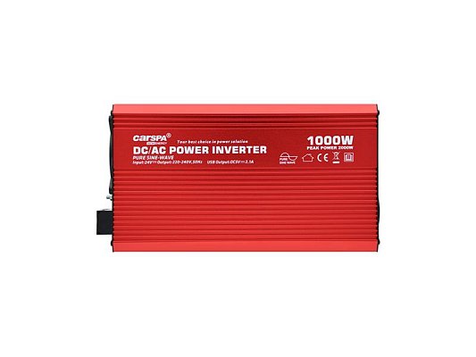 Měnič napětí CARSPA P1000 24V/230V 1000W čistá sinusovka USB