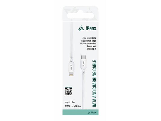Kabel iPEAX 90010111 USB-C/Lightning 1m White