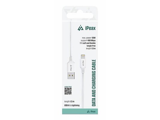 Kabel iPEAX 90010116 USB/Lightning 1,5m White