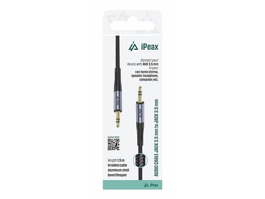 Adaptér iPEAX 90010140 2xJACK 3,5mm (pro poslech hudby) Black