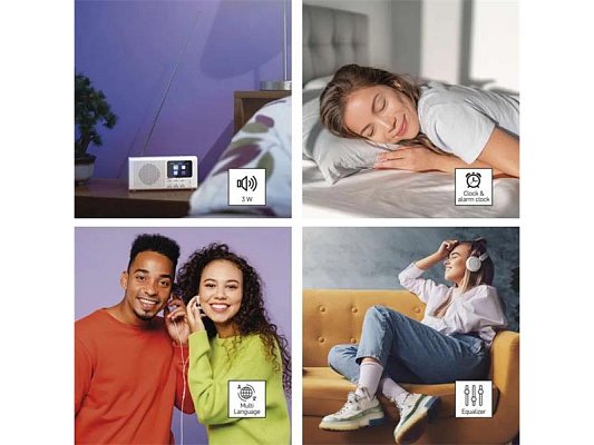 Přenosné rádio EMOS E0091 s Bluetooth, DAB/ DAB+/ FM, bílé