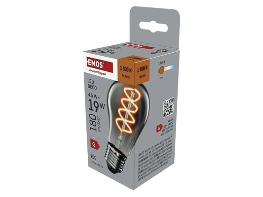 Žárovka DECO SMOKED LED E27 4,5W flame EMOS Z55311