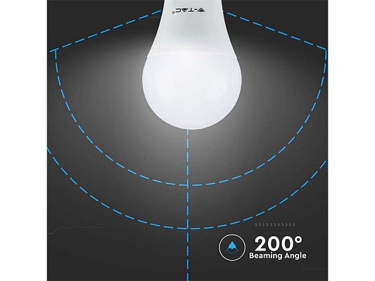 Žárovka LED E27 8,5W A60 bílá teplá V-TAC VT-2099