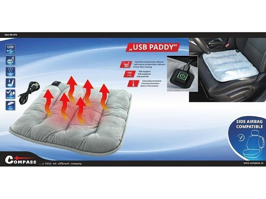 Podsedák vyhřívaný COMPASS 04074 USB Paddy