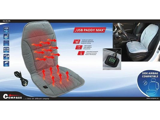 Potah sedadla COMPASS 04076 USB Paddy Max vyhřívaný s termostatem
