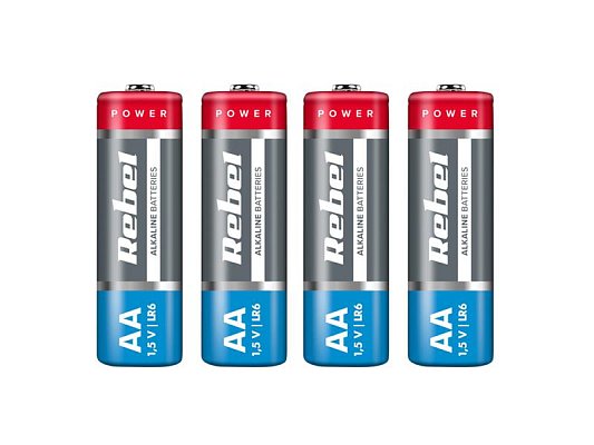Baterie AA (R6) alkalická REBEL Alkaline 4ks / shrink BAT0061