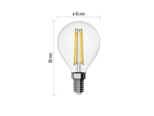 Žárovka Filament LED E14 1,8W Mini Globe bílá teplá EMOS ZF1D02