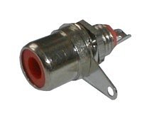 Zdířka CINCH panel kov červená