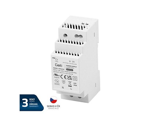 Zdroj spínaný na DIN lištu 24V/30W GETI GPS2430