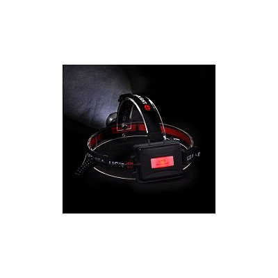 Čelová LED svítilna, Cree XGP R5, černočervená, 3 x AA