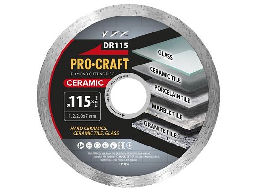 Kotouč řezný diamantový 115mm PROCRAFT DR115 Ceramic